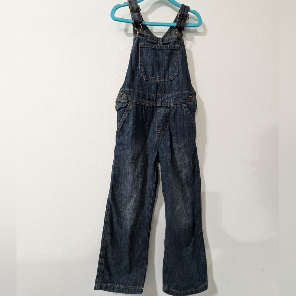 🩵 Kids Wrangler Style Long Denim Overalls Size 5T